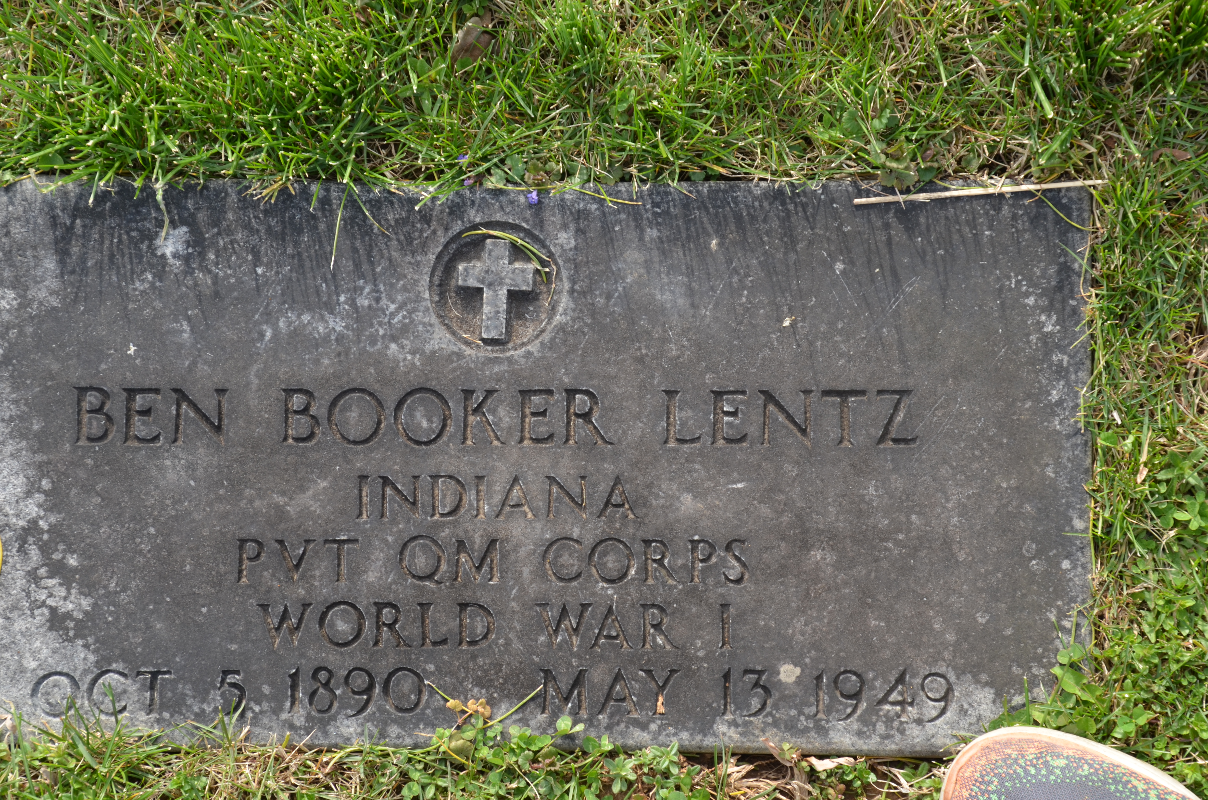 Military memorial for Benjamine Booker Lentz